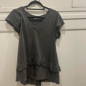 Gray Wilt Top with detail on bottom